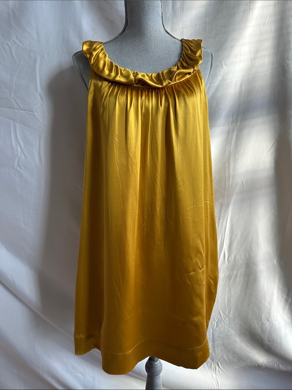 BCBGMaxAzria Gold Silk Mini Dress
